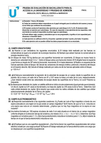 Examen de Física (PEvAU de 2024)