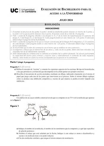 Examen de Biología (EBAU de 2024)