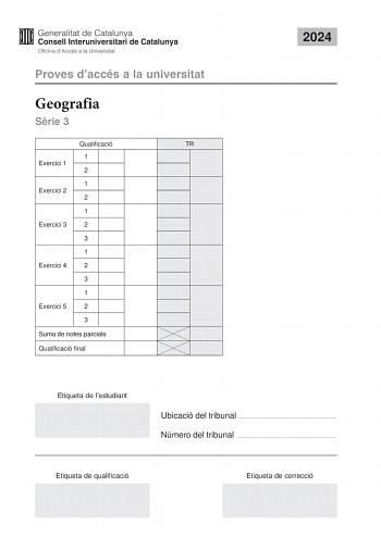 Examen de Geografía (PAU de 2024)