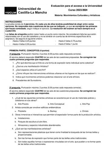 Examen de  (EvAU de 2024)