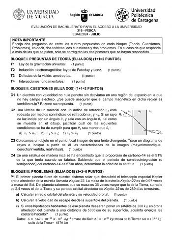 Examen de Física (EBAU de 2024)