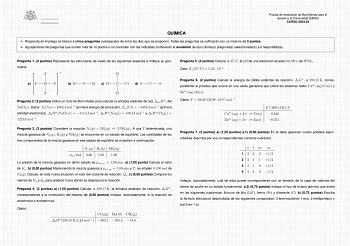 Examen de Química (EBAU de 2024)