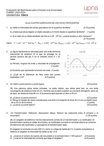 Examen de Física (EvAU de 2024)