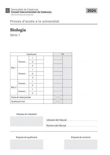 Examen de Biología (PAU de 2024)