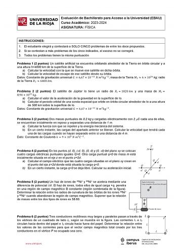 Examen de Física (EBAU de 2024)