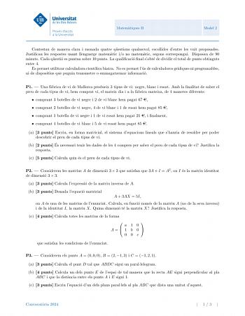 Examen de Matemáticas II (PBAU de 2024)