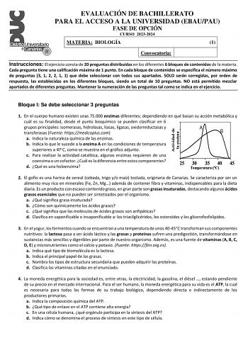 Examen de Biología (EBAU de 2024)