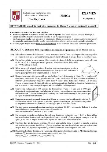 Examen de Física (EBAU de 2024)