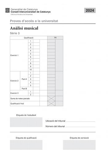 Examen de Análisis Musical (PAU de 2024)