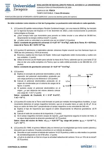 Examen de Física (EvAU de 2024)