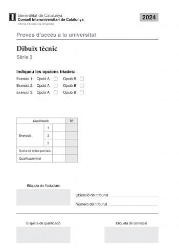 Examen de Dibujo Técnico II (PAU de 2024)