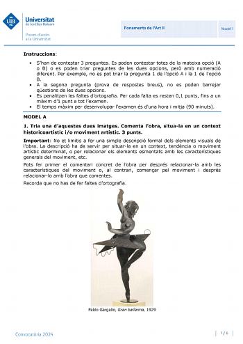 Examen de Fundamentos del Arte (PBAU de 2024)