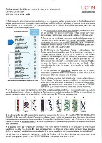 Examen de Biología (EvAU de 2024)