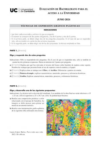 Examen de Técnicas de Expresión Gráfico Plástica (EBAU de 2024)